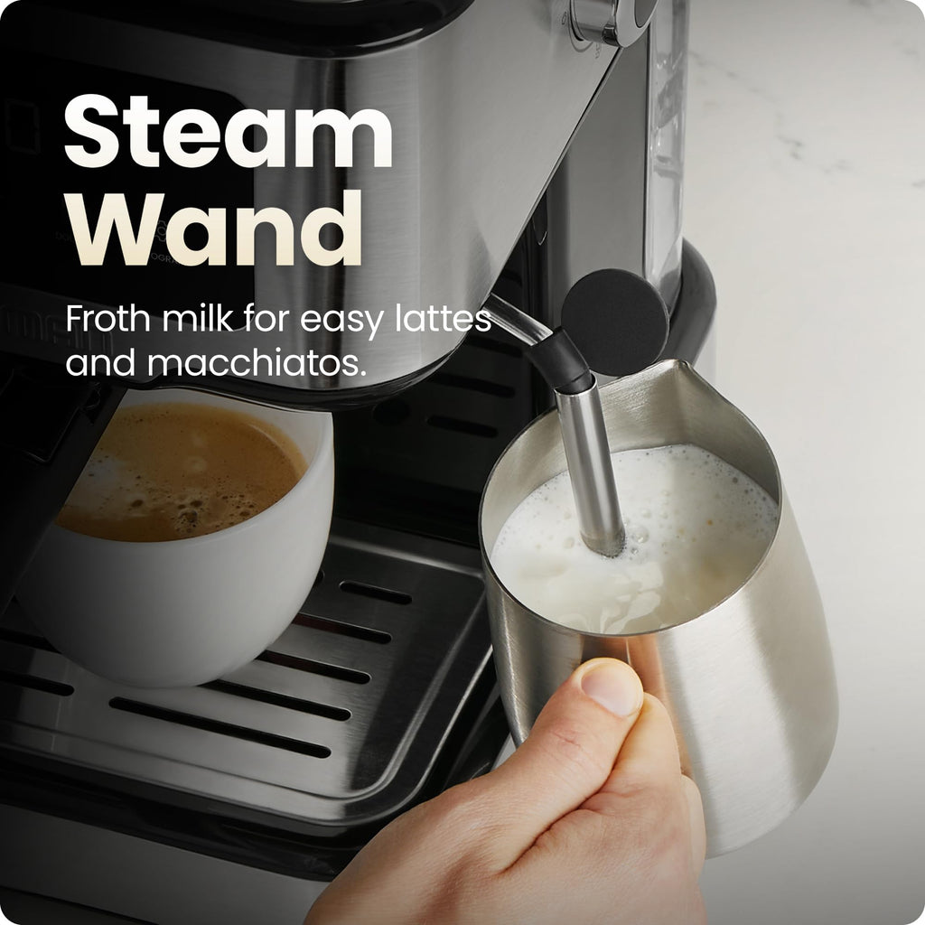 Chefman Espresso Machine 15-Bar Pump Digital Touchscreen – Compact Stainless Steel
