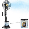 Misting Pedestal Fan 4L Tank 5-Speed 3-Mode Oscillating with Remote – Black