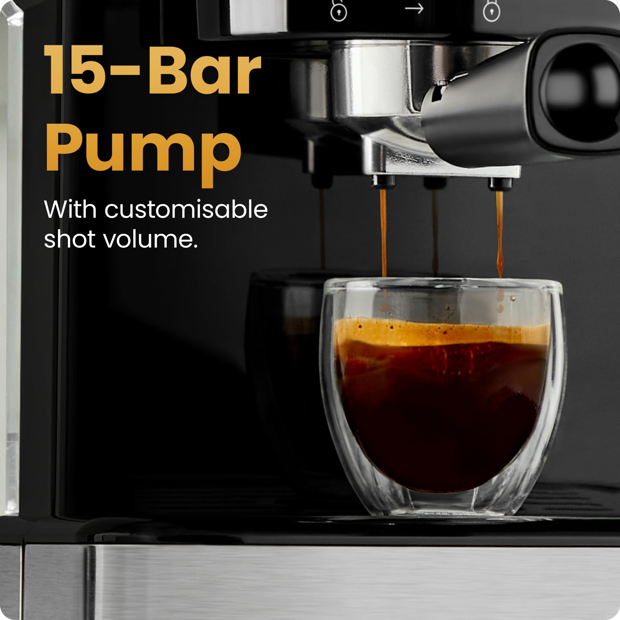 Chefman Espresso Machine 15-Bar Pump Digital Touchscreen – Compact Stainless Steel
