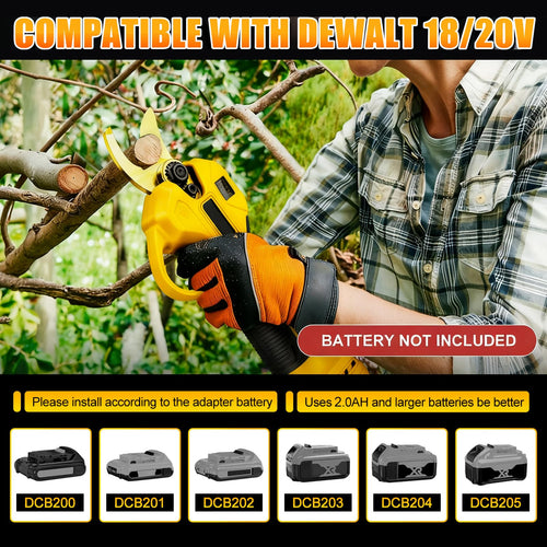Cordless Electric Pruning Shears 45mm Cutting Telescopic Pole 2m Long Reach Compatible with 18V/20V Batteries – 2m