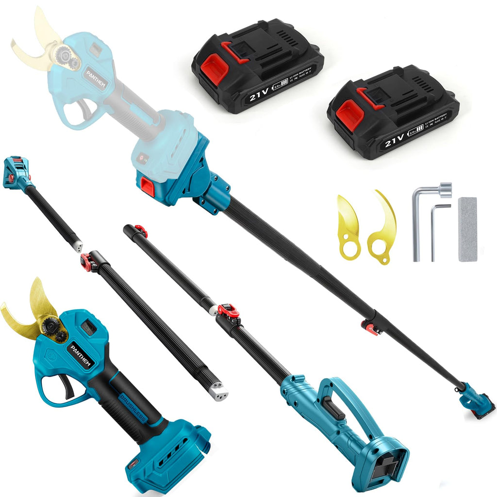 Cordless Electric Pruning Shears with Telescopic Pole & Battery – 45mm