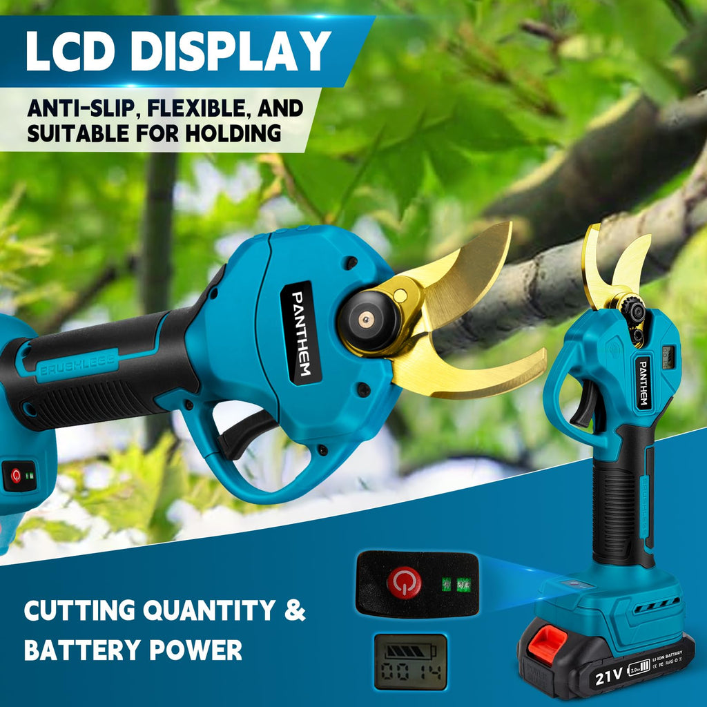 Cordless Electric Pruning Shears with Telescopic Pole & Battery – 45mm