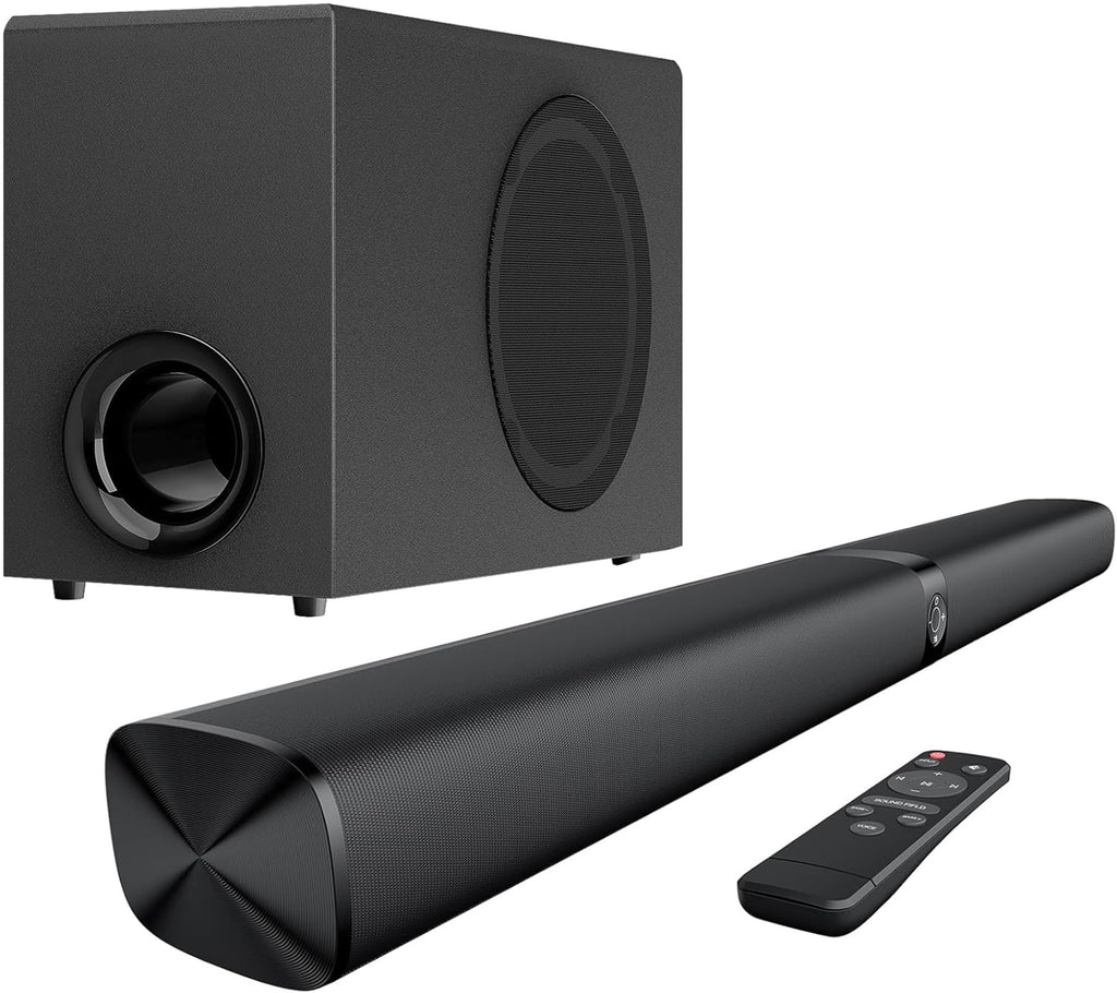 110W Soundbar with Subwoofer Detachable 2-in-1 Bluetooth 5.3 ARC Optical AUX 3 EQ Modes – Black