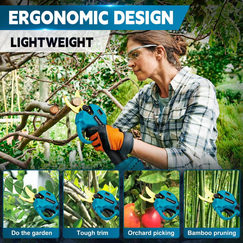 Cordless Electric Pruning Shears with Telescopic Pole & Battery – 45mm