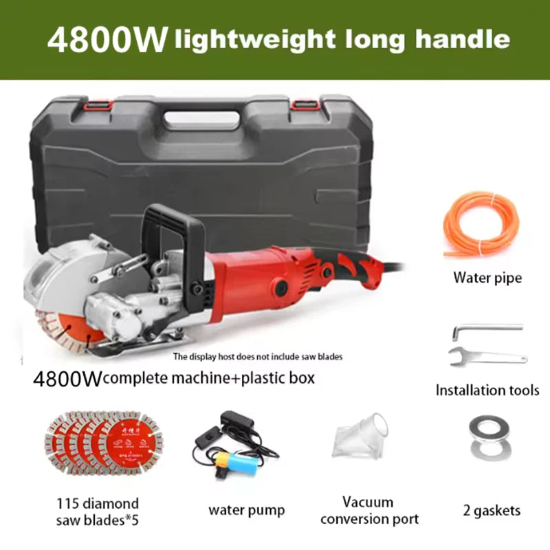 SUSEMSE Wall Chaser 4800W Wall Grooving Machine Channels Cutter, Concrete Slotting Machine for Cutting Slotting Marble Concrete Grooves 5000r/min