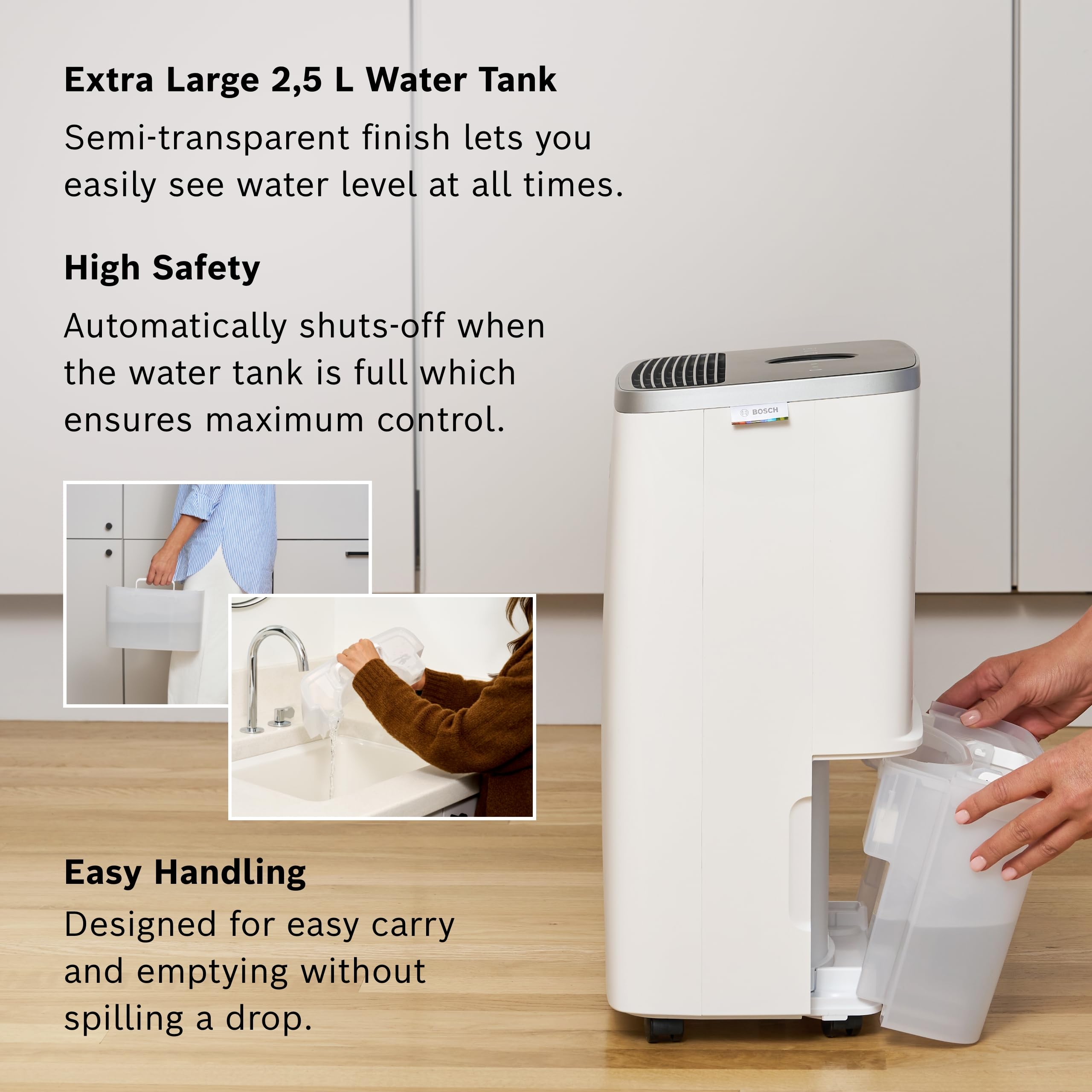 Bosch Dry 4000 Dehumidifier - Easy. Efficient. Quiet. Perfect for Your Home & Bedroom - Quick Drying for Your Laundry